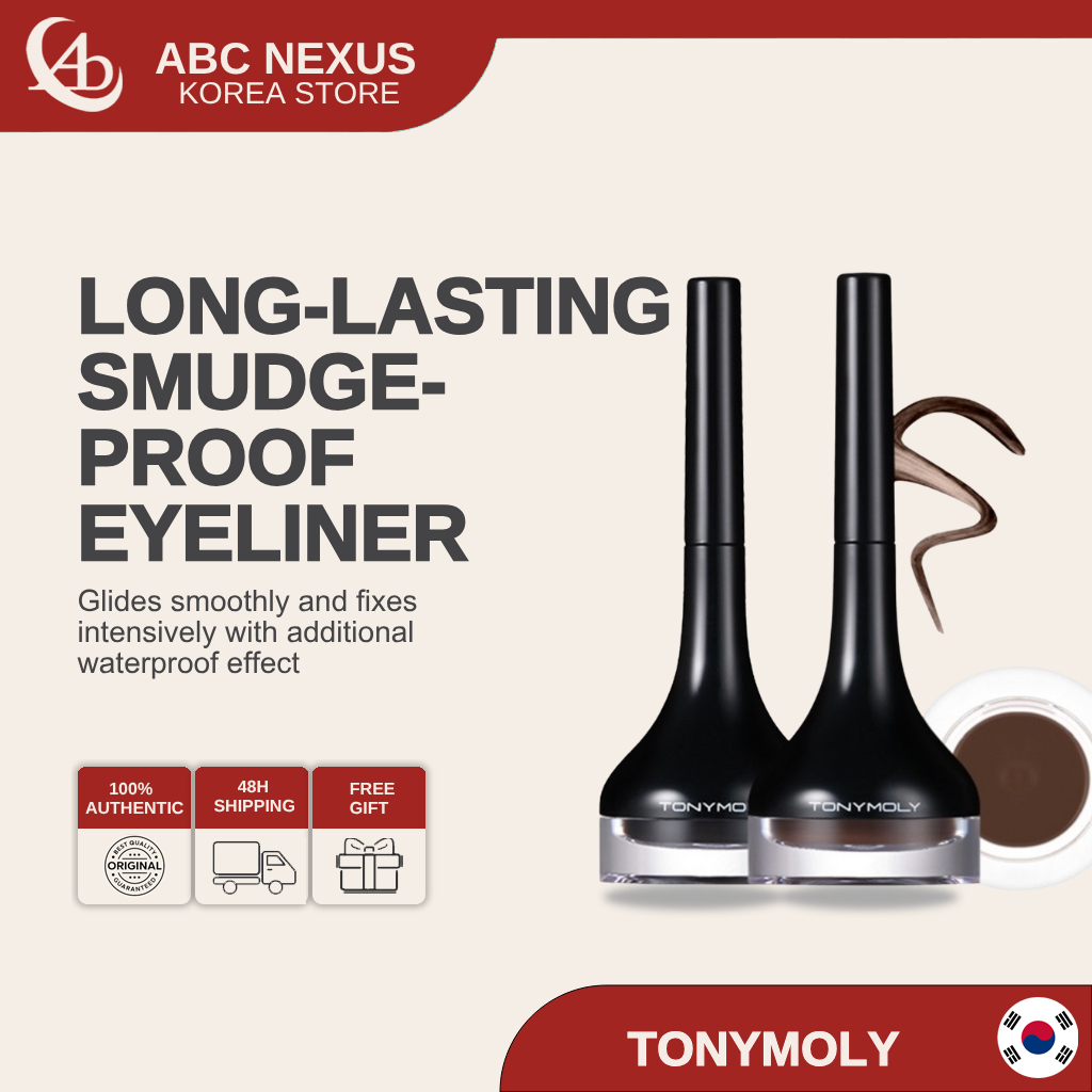 TONYMOLY Back Gel Eyeliner Long Brush 4g 01 Black/02 Brown/4colors