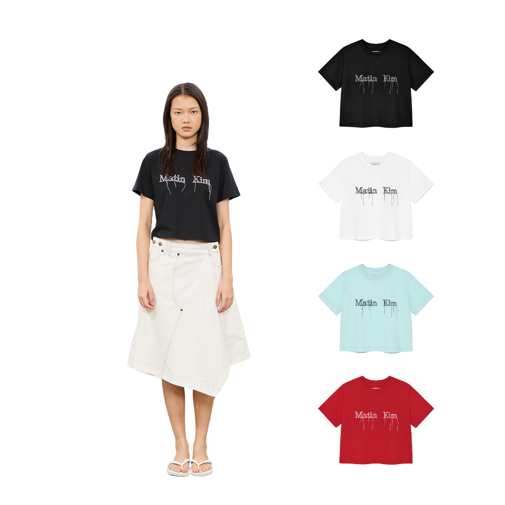 MATINKIM MATIN KIM Official ส่งตรงจากเกาหลี Crop Top เสื้อยืดแขนยาว ใส่โดยดาราเกาหลี ไอดอลเกาหลีนิยม