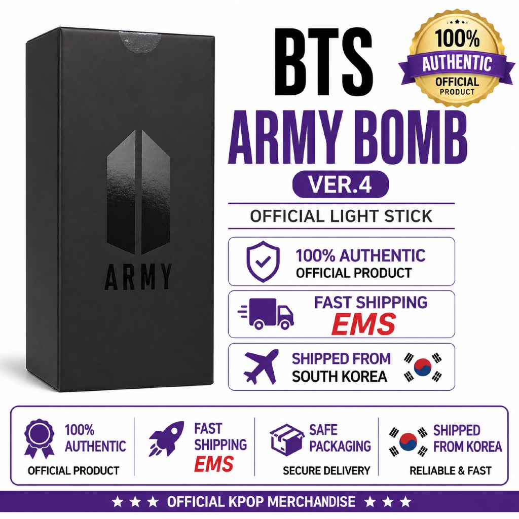แท่งไฟอย่างเป็นทางการของ BTS ระเบิดกองทัพ 4 แท่งไฟคอนเสิร์ต KPOP ของแท้จากเกาหลี
