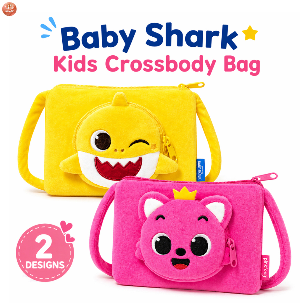 ตุ๊กตา Baby Shark พิงค์퐁 กับกระเป๋าสะพายข้าง