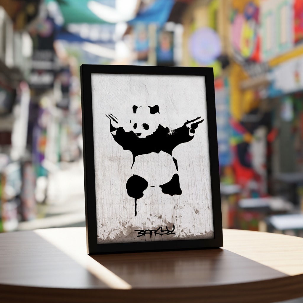 Banksy (Panda with Guns - บริสตอล) Artprint Mini Poster Wall Decorative