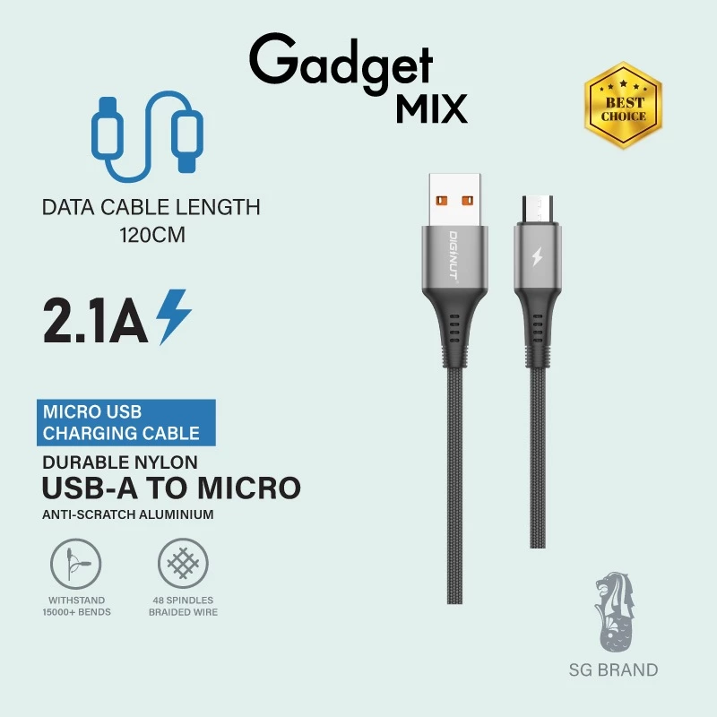Gadget Mix สายชาร์จ USB-A to Type-C/Micro รุ่น BA-1238C/BA-1238R/BC-1238C/BC-0238C 3A 1.2M thumbnail 4