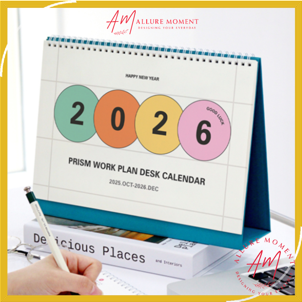 [Indigo] 2026 Prism Workplan ปฏิทินตั้งโต๊ะ – การออกแบบเกาหลีวางแผนโต๊ะรายเดือนสําหรับ 2026 Home & O