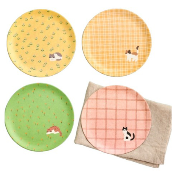 MODERN HOUSE(KOREA) ชุดจานขนมใยไผ่แมวอวบ (4P)