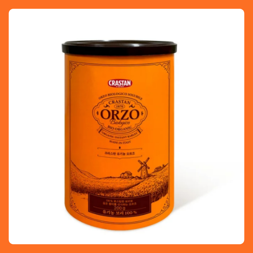 [Crastan] ผงชาข้าวบาร์เลย์ ORZO ออร์แกนิก 200g / ผลิตในอิตาลี / กาแฟเมล็ดปราศจากคาเฟอีน / ข้าวบาร์เล
