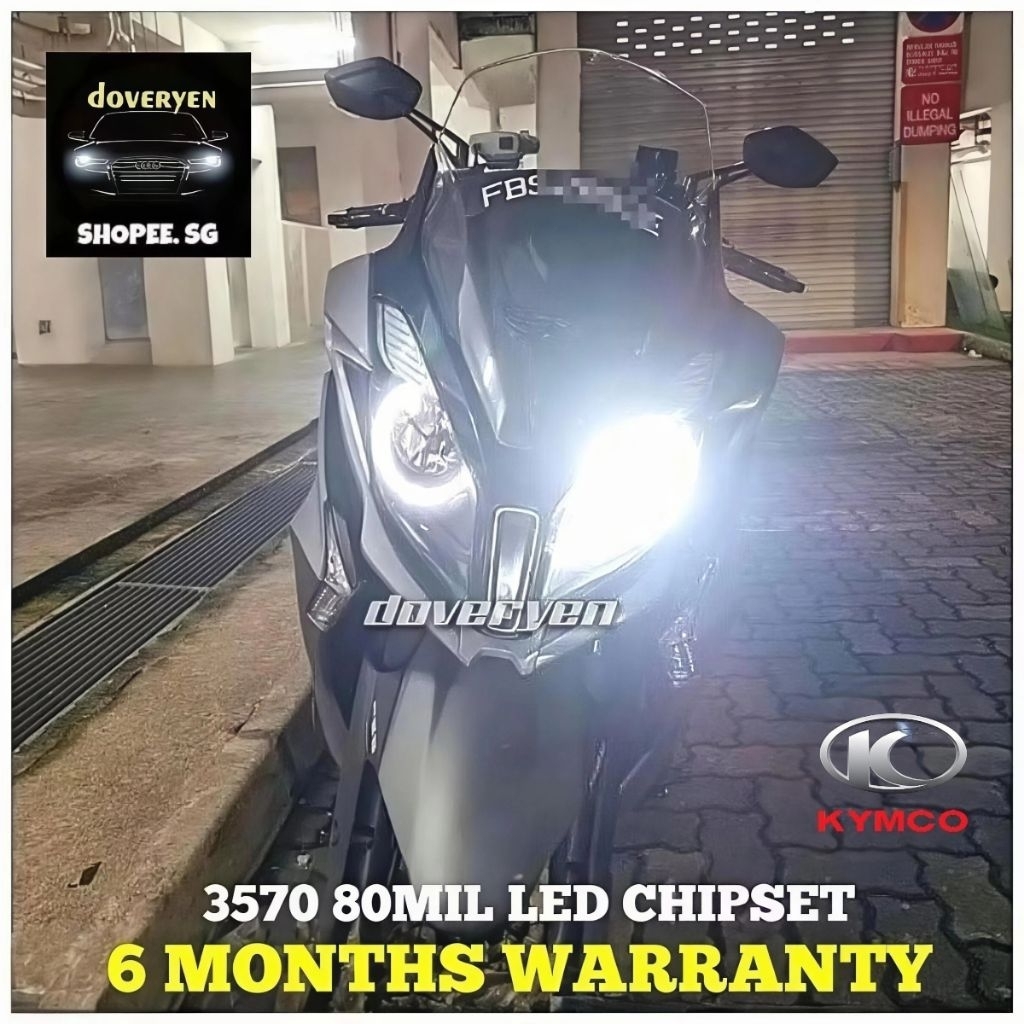 Kymco down 200i - H7 6500k หลอดไฟหน้า LED สีขาว - 100% Satisfaction H1 H4 H7 H8 H9 H11 HS1 P15D BA20
