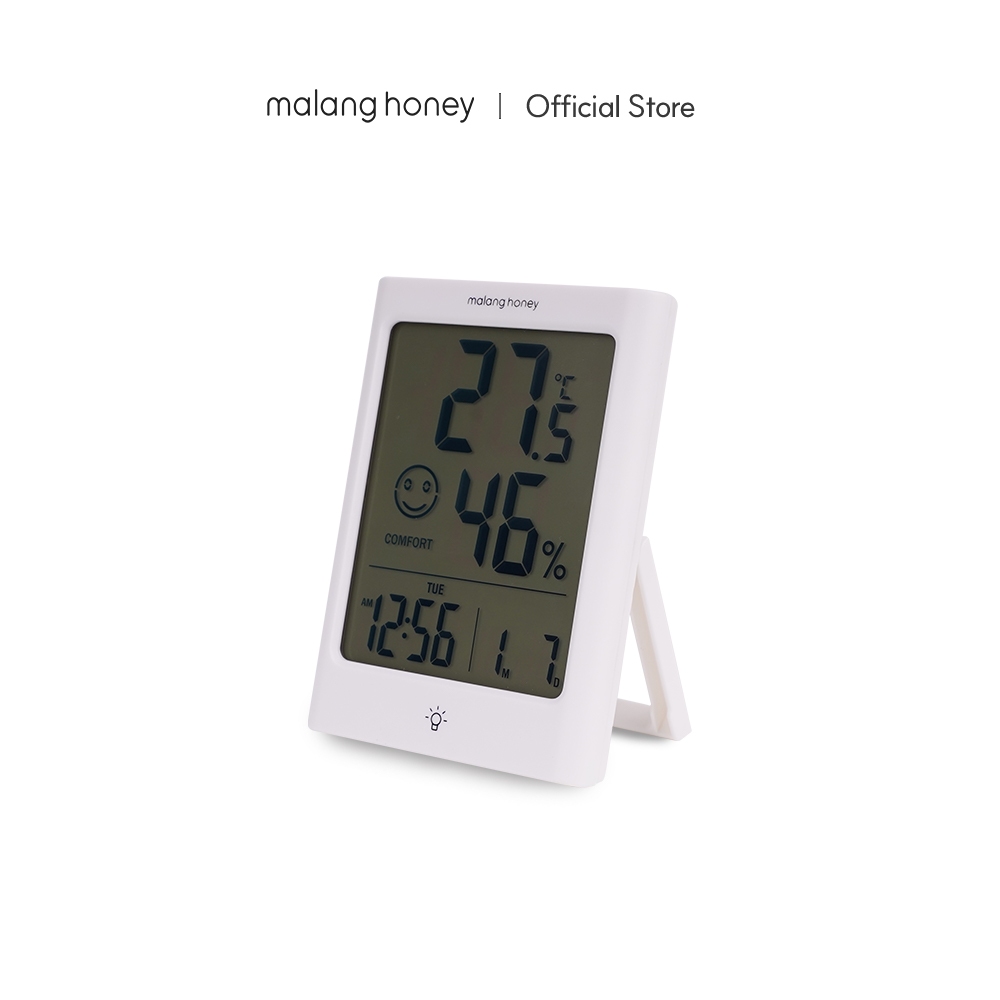 [Malang Honey] เครื่องวัดอุณหภูมิและความชื้นดิจิทัลพร้อม LCD - หน้าจอไฟแบ็คไลท์ สำหรับห้องเด็กแรกเกิด
