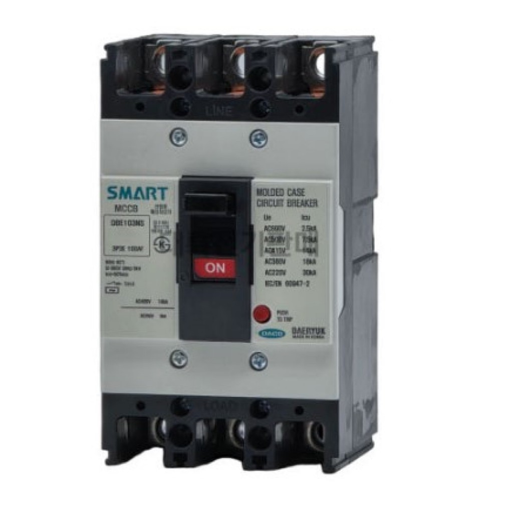 DAERYUK DBE103NS 3P MCCB Molded Case Circuit Breaker 75x130x60mm 415/460V 14KA
