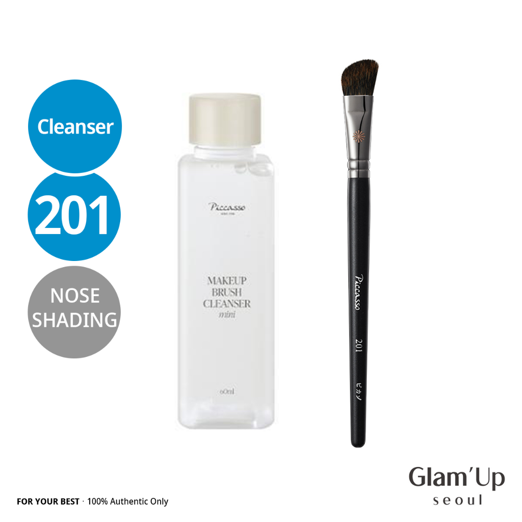 [Piccasso] Makeup Brush Cleanser mini 60ml & Brush 201 Nose Shading Picasso Korea