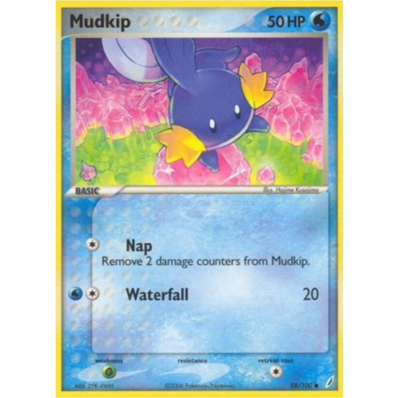 การ์ดโปเกมอนภาษาอังกฤษ Mudkip - 58/100 - Common Ex Crystal Guardians Singles