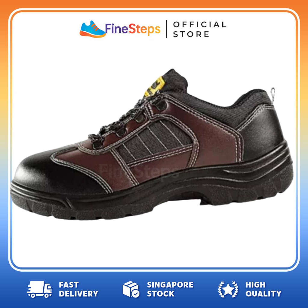*ผู้ขาย SG* D&D Brown Safety Shoes 7818 รองเท้าทํางานกันลื่น