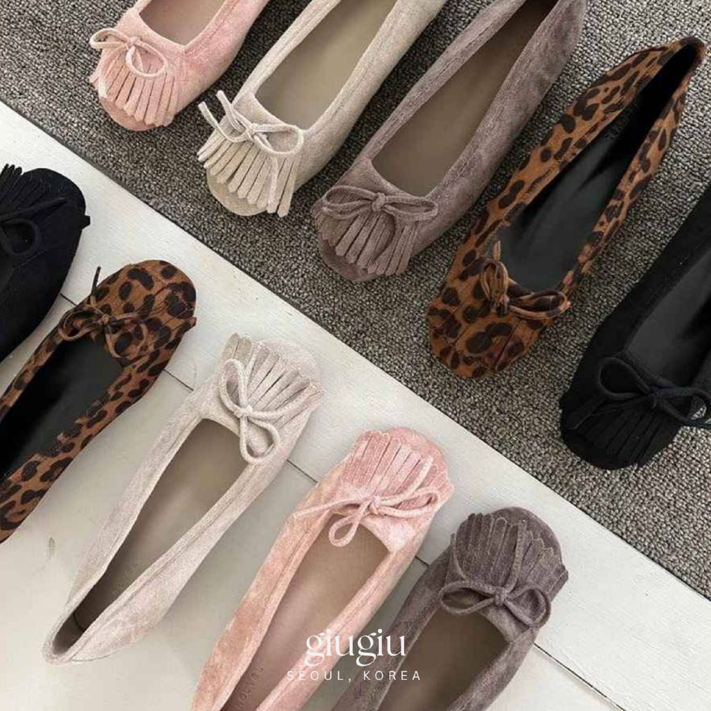 [จากเกาหลี ] GIUGIU 7705 Suede Tassel Fringe Loafer