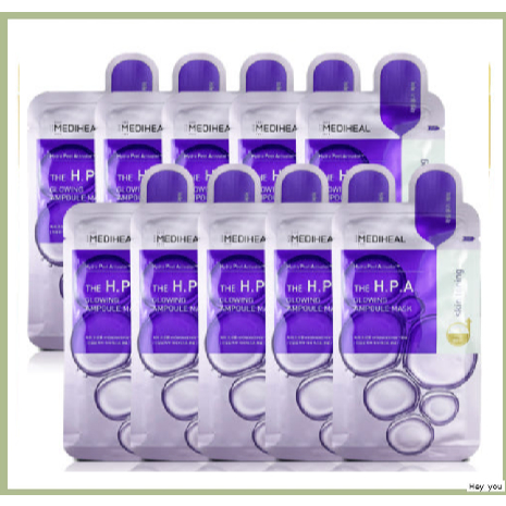 MEDIHEAL [Medicheal] The HA Glowing Ampoule Mask 10ea / Hydrating Brighteni โดย Hey คุณ