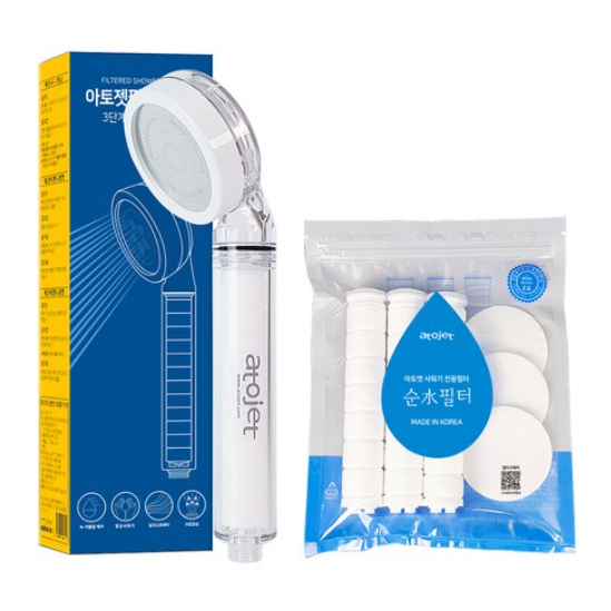 ATOJET FILTER SHOWER HEAD SET – SHOWER HEAD + 3 HEAD FILTERS + 3 BODY FILTERS