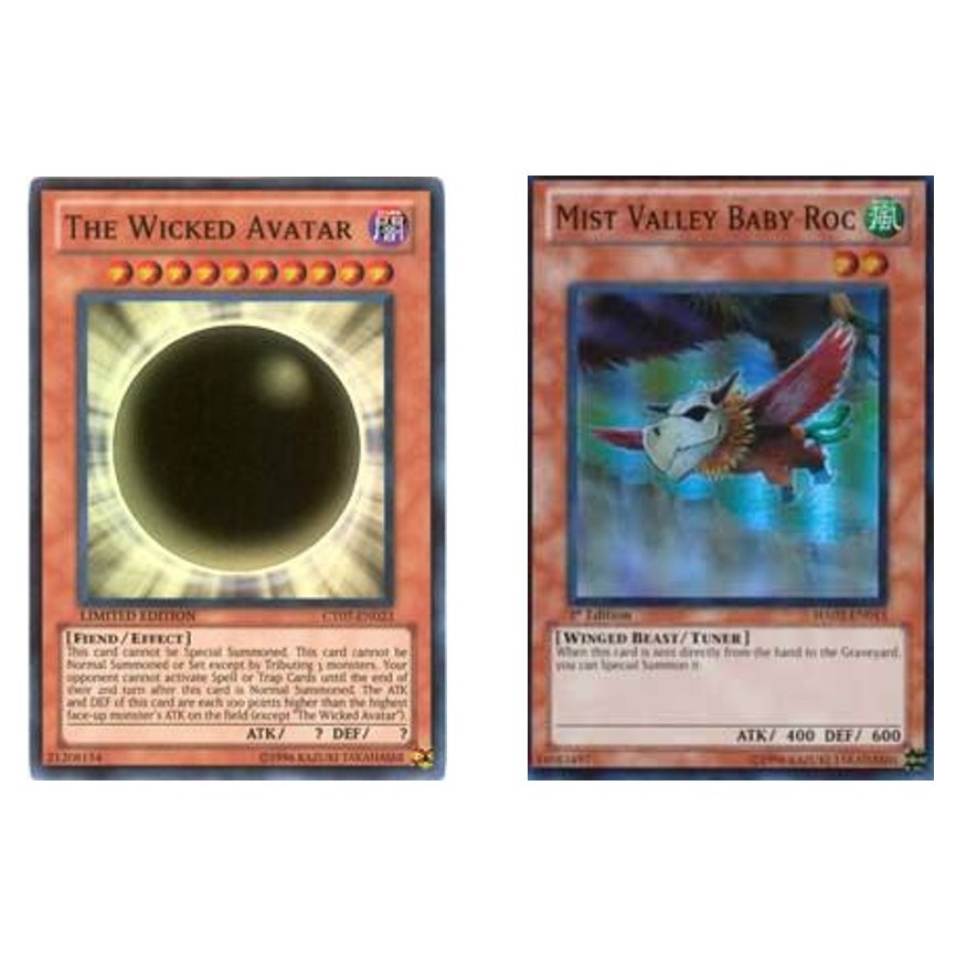 การ์ด Yugioh ภาษาอังกฤษ The Wicked Avatar CT07-EN023 SR/Mist Valley Baby Roc HA02-EN013 SR