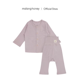 [Malang Honey] ชุดนอนเด็ก ทรงลำลองใส่สบาย แขน-ขายาว 9 ส่วน ชุดอยู่บ้านเด็ก ผ้าใยไผ่ 0-3 ขวบ ชุดนอนเด็กผ้าใยไผ่ นำเข้าจากเกาหลี - ผ้าใยไผ่ Bamboo Soft