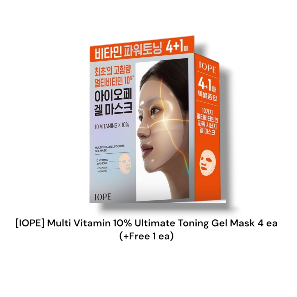 [IOPE] Multi Vitamin 10% Ultimate Toning Gel Mask 4 ea (+ฟรี 1 ea)/K-Beauty