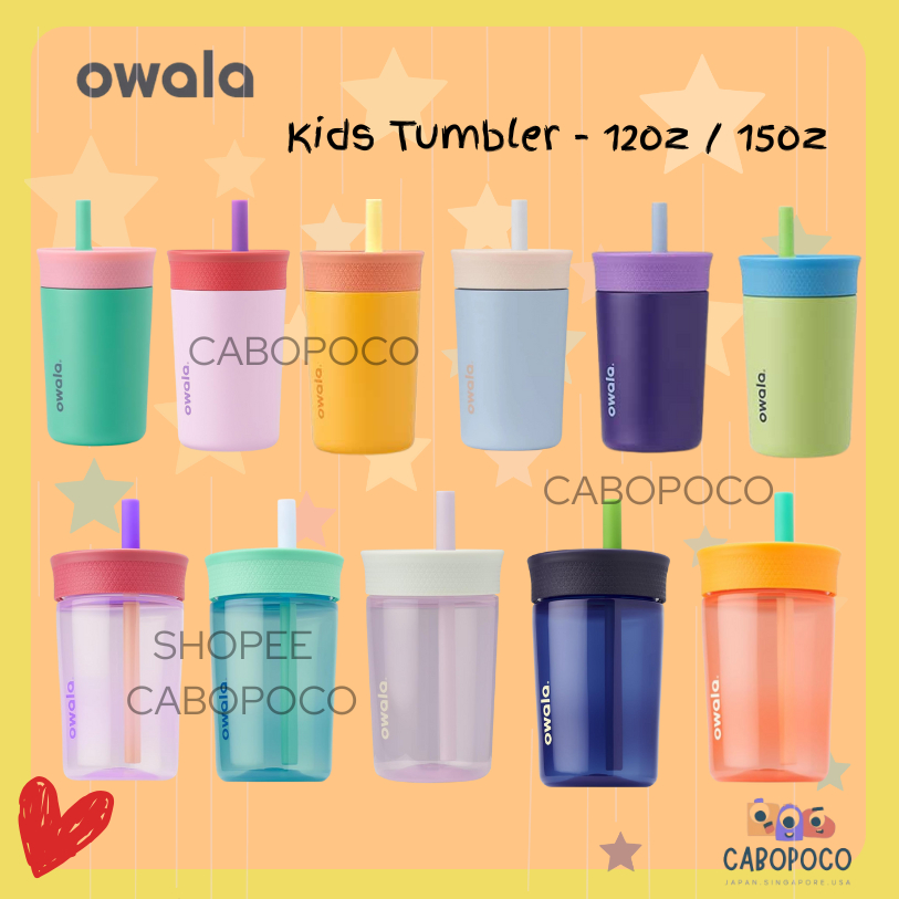 Owala Kids Tumbler - Lilac Rocket, Blue Lagoon, Reel Cool Fish, Seas the Day, Peacock, Picnic, Kid, 