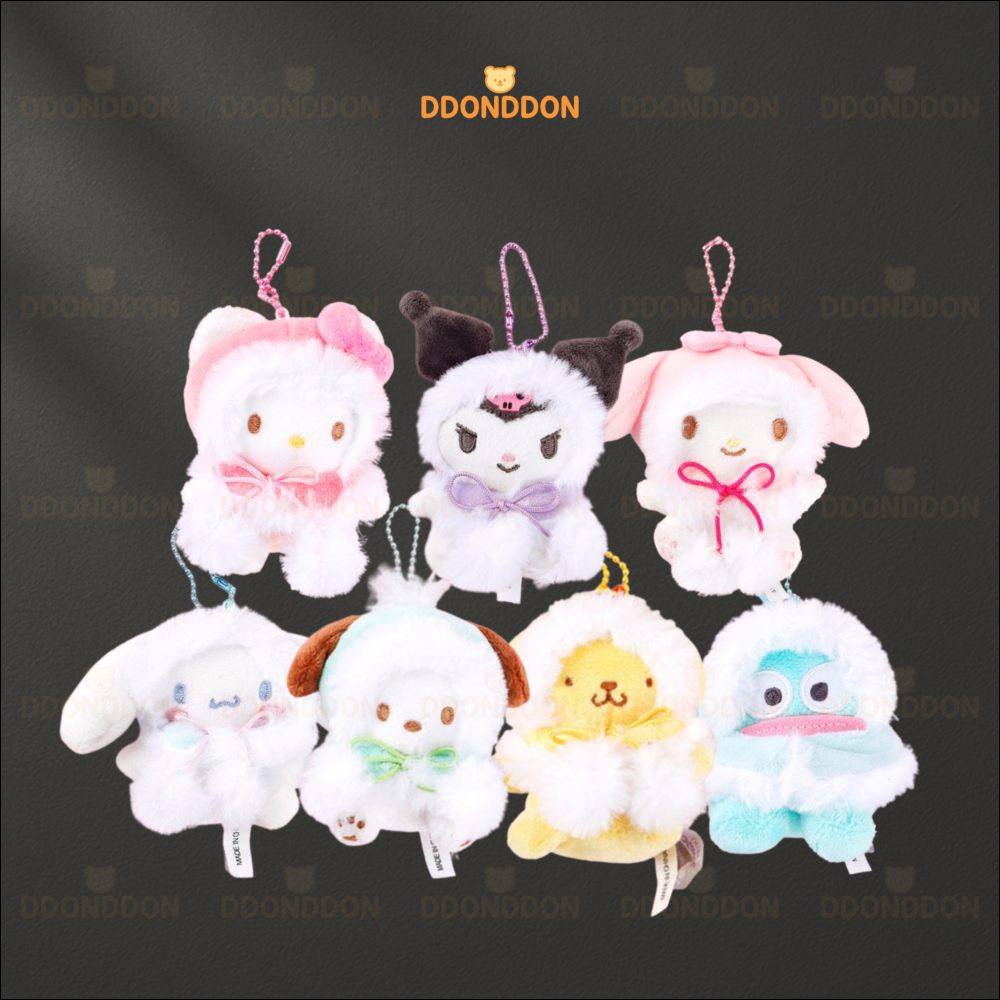 🇰🇷 เกาหลีแท้ Sanrio สี Cape Plush พวงกุญแจพวงกุญแจ 8 ซม