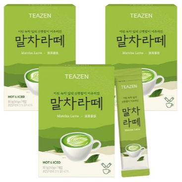 [TIZEN] Matcha Latte Powder Stick 14.5g 7 ชิ้น/กล่อง * 3 กล่อง K-FOOD เกาหลี