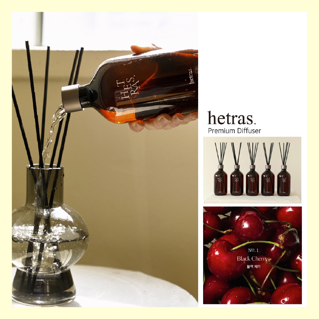 Hetras Premium Reed Diffuser – Black Cherry / 500ml Luxe Aroma