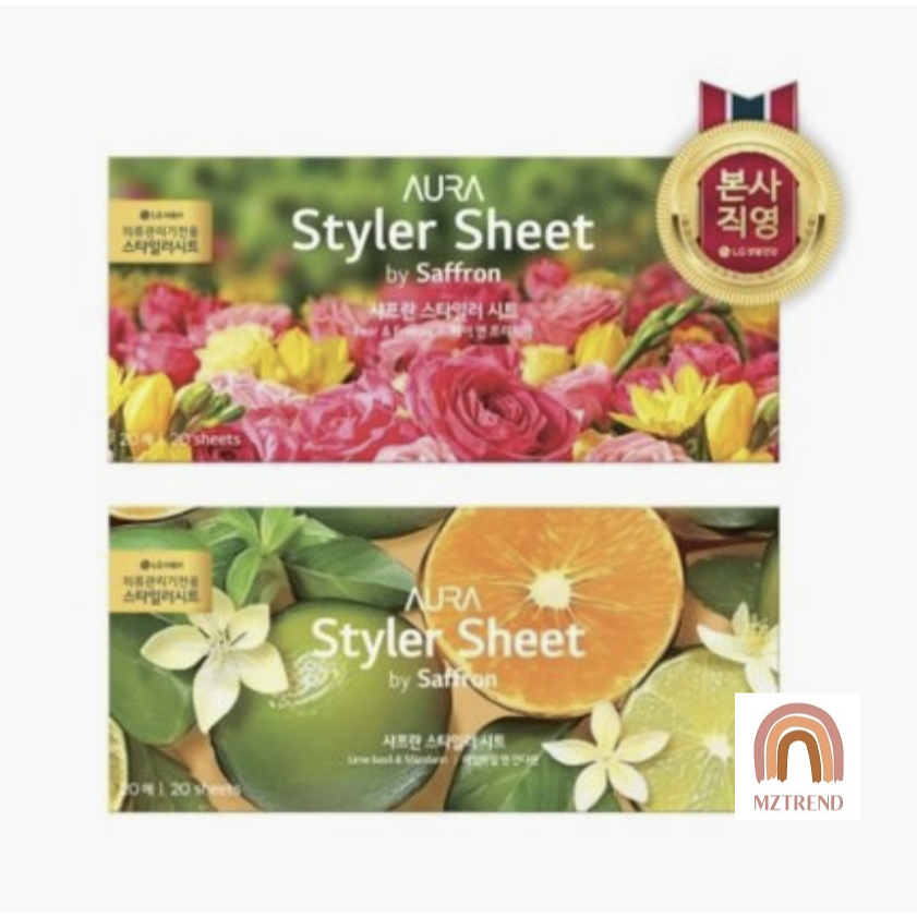 [MZTREND sale] Lg Saffron Styler แผ่นอโรม่าสำหรับตู้อบไอน้ำสไตล์เลอร์  20แผ่น / ครีมนวดผ้า สําหรับ Styler