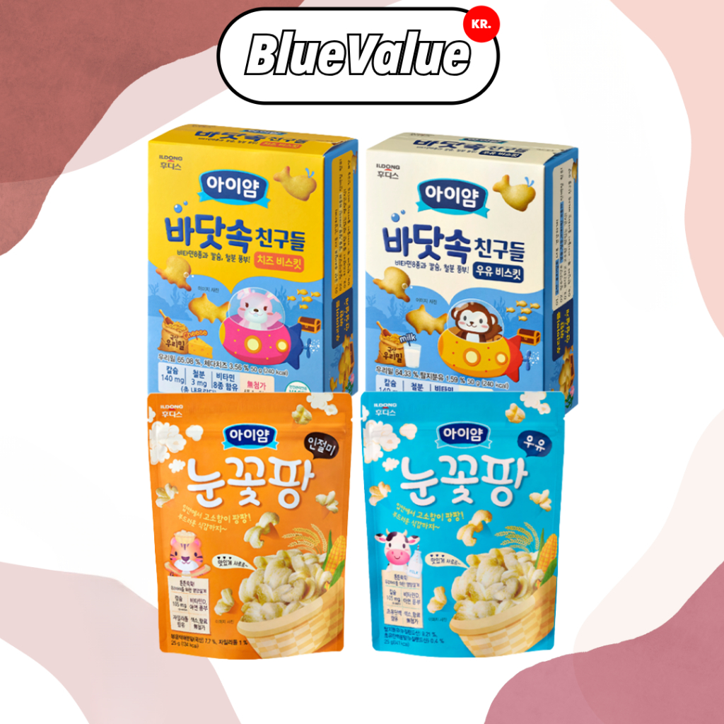 ILDONG KOREAN BABY SNACKS |Ocean Friends Biscuit , SnowFlake POP