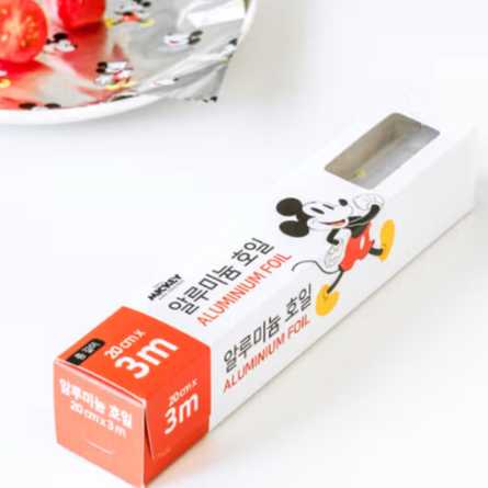 [Daiso KR] Disney Mickey Friends อลูมิเนียมฟอยล์ 20 ซม.  3 ม.  Daiso Korea Official ฟอยล์ครัวน่ารัก
