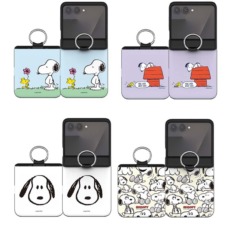 Z Flip8◀PEANUTS Snoopy Galaxy Z Flip7 เคสโทรศัพท์บานพับอัตโนมัติการ์ดฝาครอบกันชนประตู RFW
