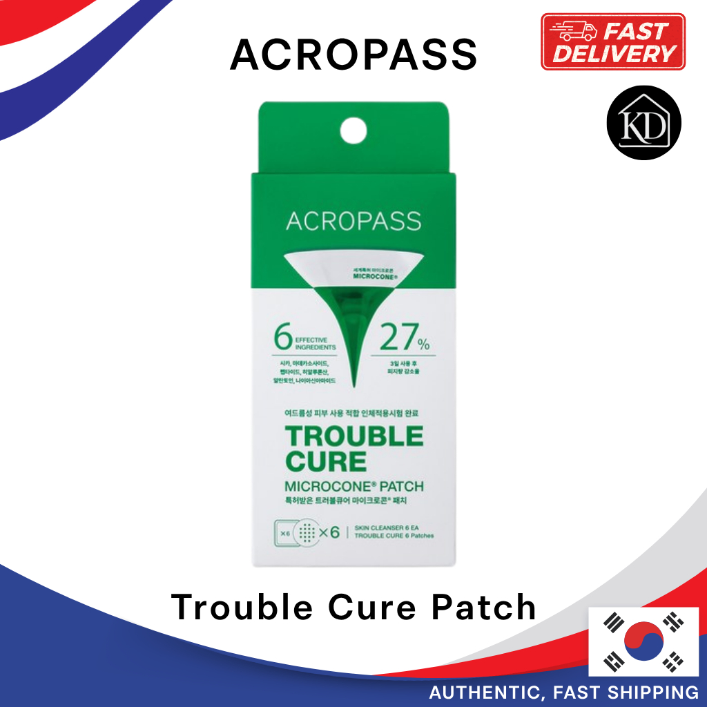 [ACROPASS] Trouble Cure Patch & Cleanser Pad Set – 6p + 6p (รวม 12 ชิ้น) สําหรับ Acne & Blemish Care