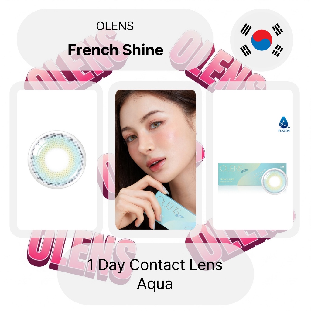 Olens French Shine Aqua คอนแทคเลนส์รายวัน