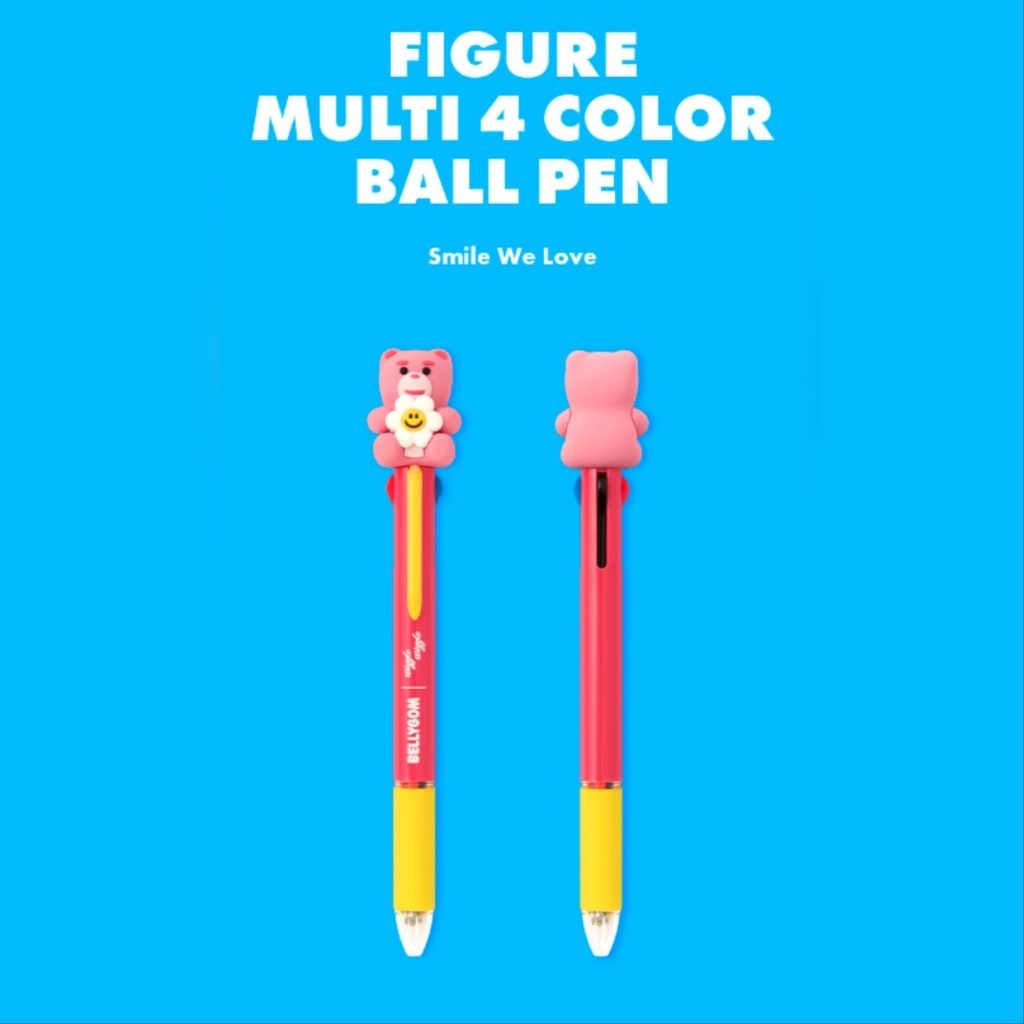 Bellygom X Wiggle Wiggle Figure Multi 4 Color Ball Pen - Smile We Love