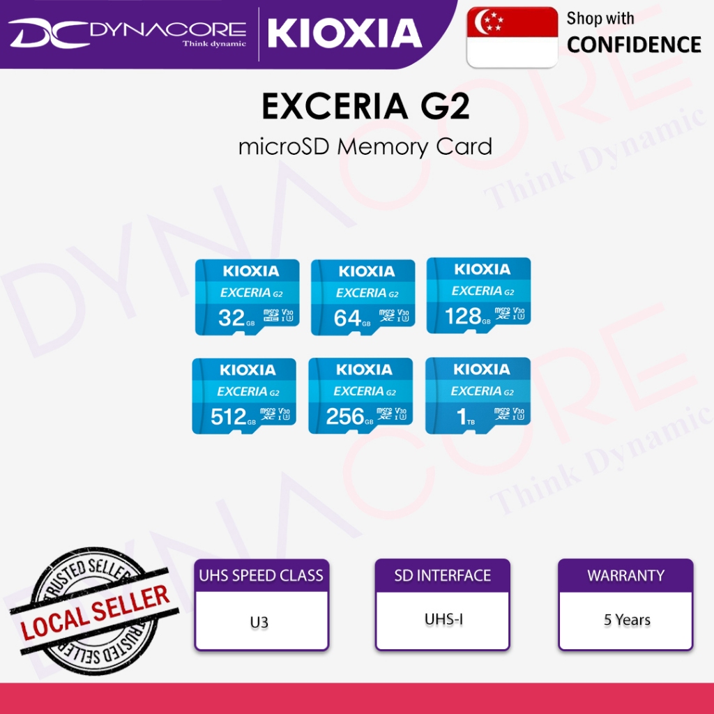 การ์ดหน่วยความจํา KIOXIA EXCERIA G2 microSD U3 - 32GB / 64GB / 128GB