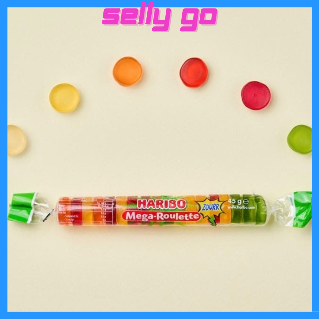 [Haribo] Mega Roulette / Sour Mega Roulette Jelly 45g | ลูกอมกัมมี่ผลไม้ยอดนิยม