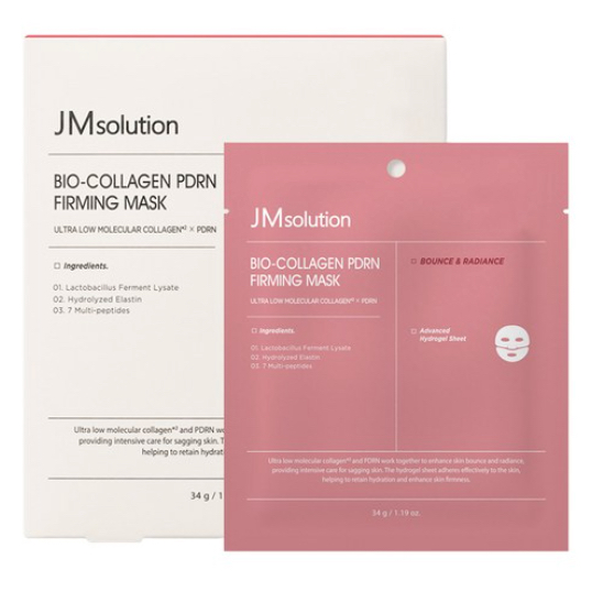 J.Msolution Bio-Collagen PDRN Firming Mask | 34 กรัม  4 แผ่น | Elasticity Care · Radiant Glow · มาส์
