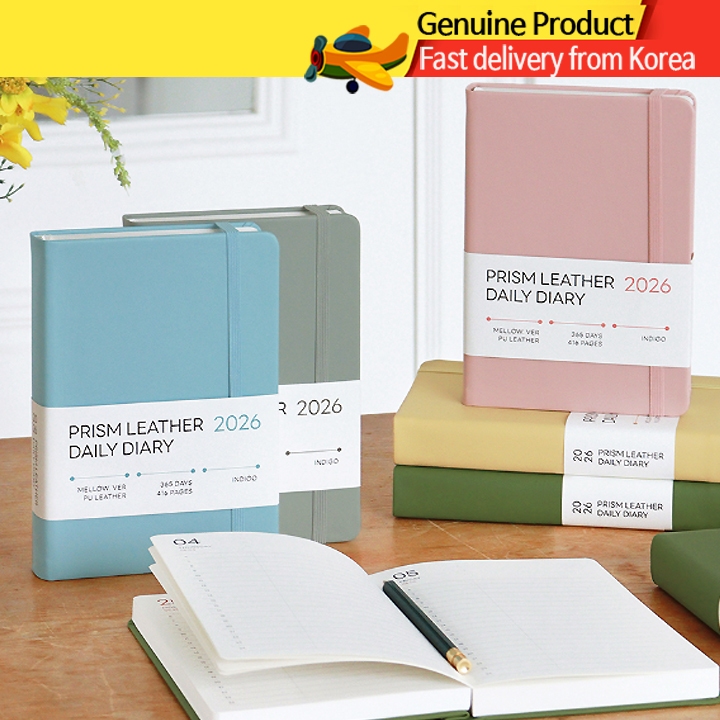 ไดอารี่รายวัน 2026 INDIGO Prism Diary ปกหนัง ขนาด B6 สไตล์เกาหลี