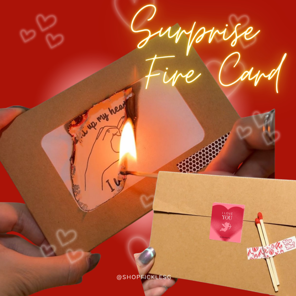 *SG INSTOCK* Customised VIRAL Surprise Burning Card Matchstick Flame Flaming Card ฉันรักคุณคู่แฟนแฟน