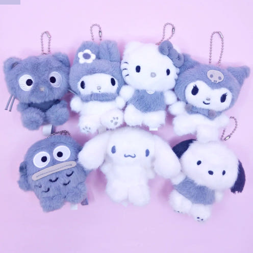 พวงกุญแจตุ๊กตาโมโนโทนแท้จาก Sanrio - Hello Kitty, Cinnamoroll, Kuromi, My Melody, Pochacco, Hangyodon, Chococat ขนาด 8 ซม.