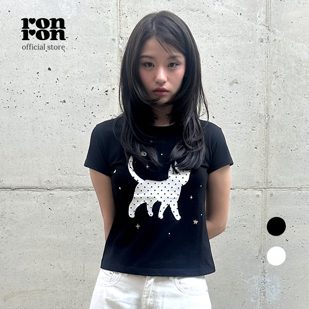 [RONRON] Starry Dot Cat T Shirts / 2colors