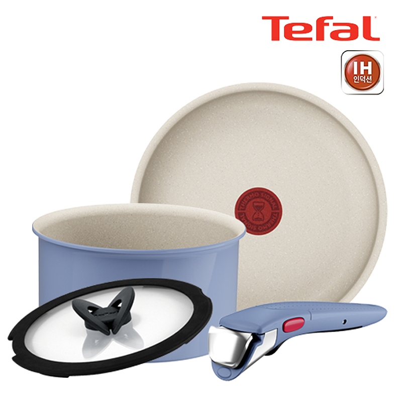 Tefal Ingenio Serenity Full Wide-Induction กระทะ 4p ไม่มี PFOA สีฟ้า