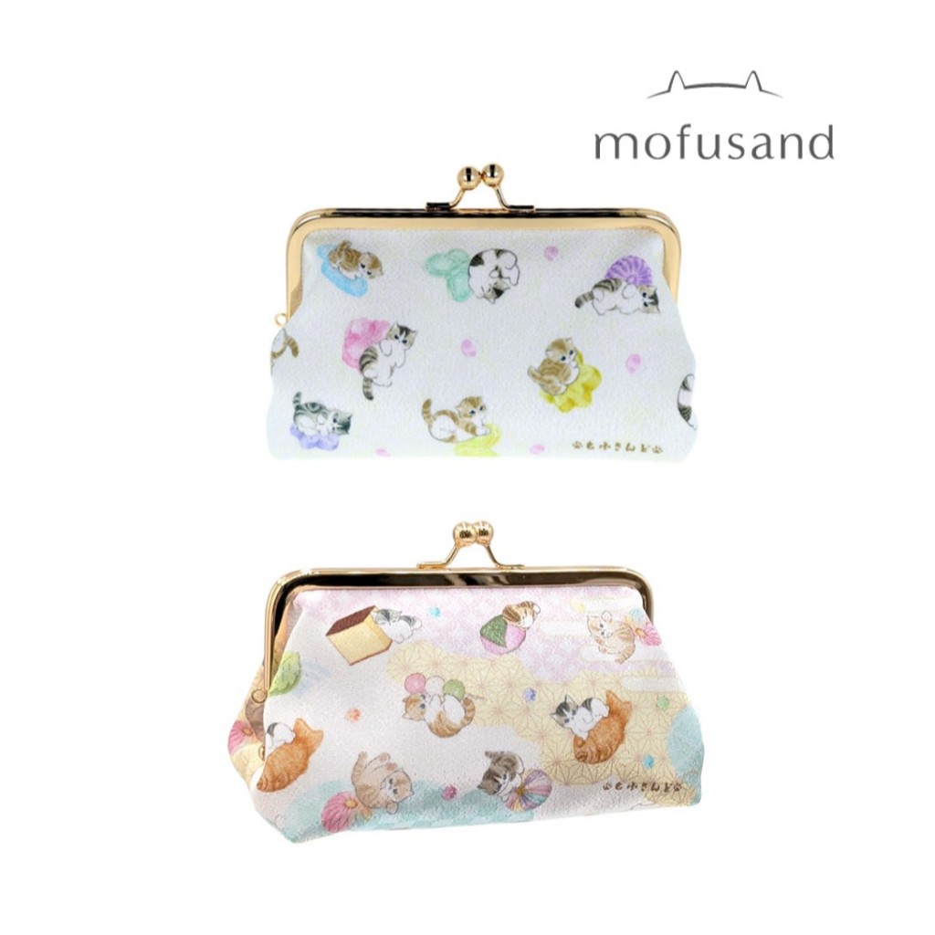 MOFUSAND CREP-LIKE FABRIC CLASP POUCH