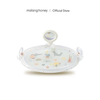 [Malang Honey] Malang Honey Tummy Time Water Mat Tactile Play พร้อมกระจกและกระดิ่งสีสําหรับทารก 0-12 ปี 84 ซม.*56 ซม.
