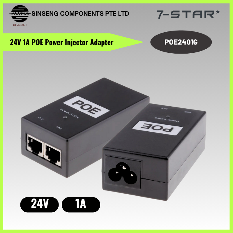 7-STAR* 24V 1A PoE หัวฉีด Power Over Ethernet อะแดปเตอร์ POE2401G