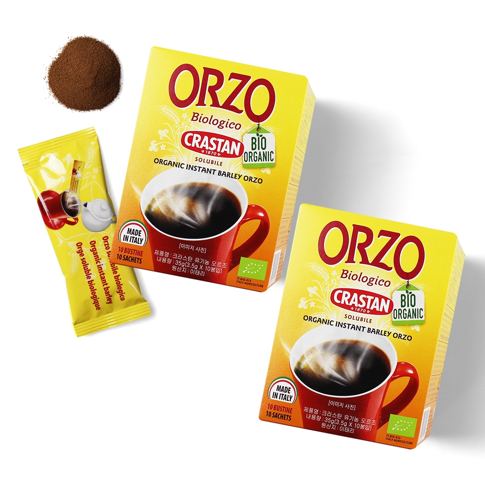 CRASTAN Organic Orzo Decaf Barley Coffee Caffeine Free Americano Barley Tea 2Boxes