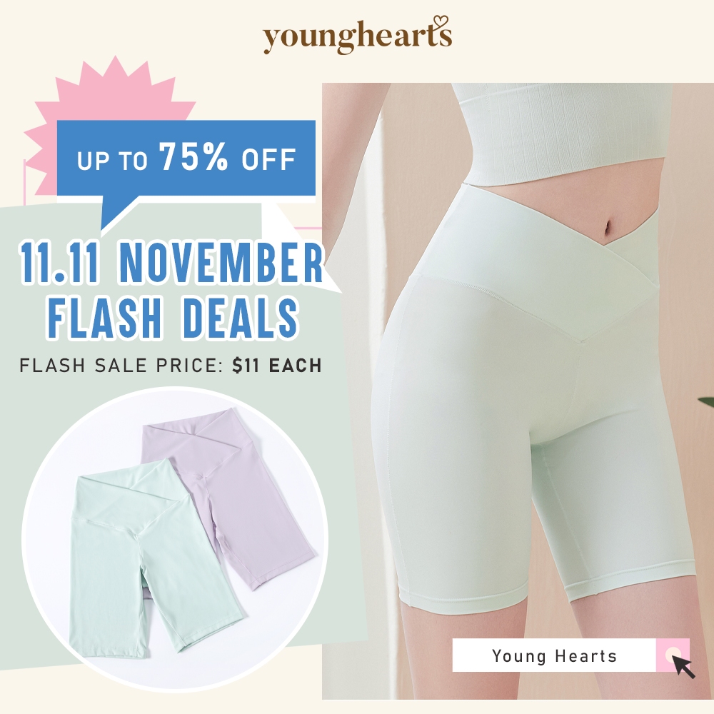 กางเกงขาสั้น Young Hearts Comfy Athleisure Biker Y19-B00062 *Clearance Nov