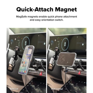 Ringke Qi2 25W Peltier Magnetic Car Charger Mount สําหรับสมาร์ทโฟนที่วางโทรศัพท์แม่เหล็กน้ําหนักเบาที่แข็งแกร่ง