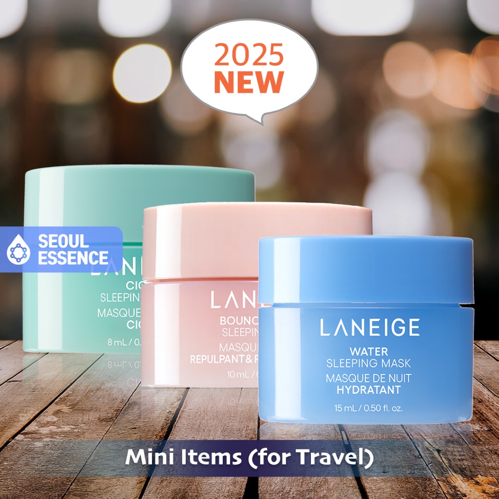 LANEIGE Bouncy & Firm 10ml / Water 15ml / Cica Sleeping Mask 10ml & 8ml (Mini Collection) - Hydration, Plumping, Firming, Soothing
