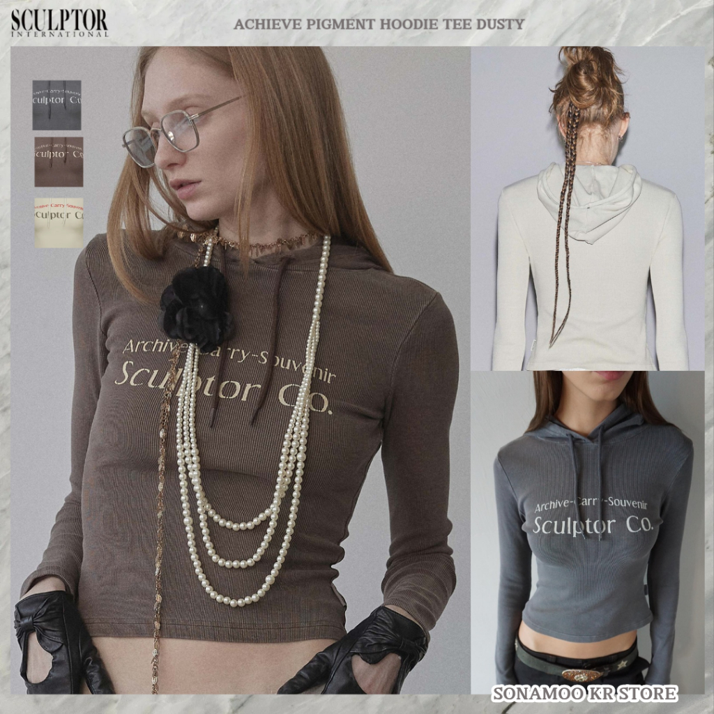 [Sculptor] Archive Pigment Hoodie Tee Dusty
