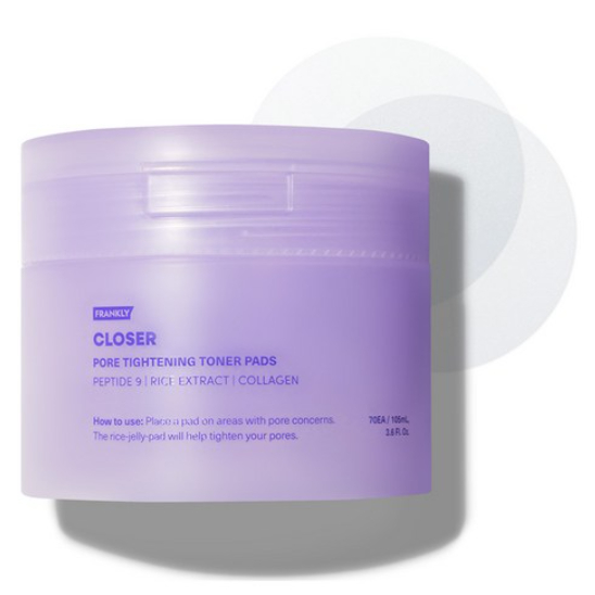 Frankly – Closer Toner Pads 105ml, 70 แผ่น, Pore Care & Elasticity Boosting Skincare