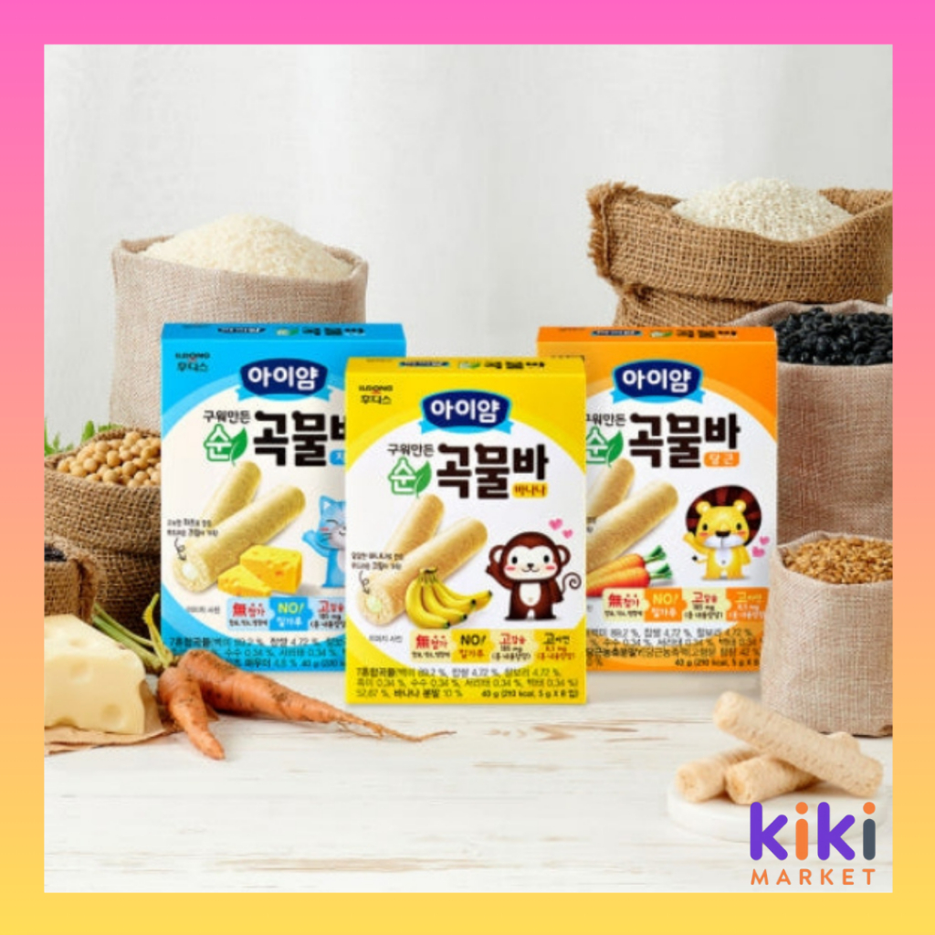 [Ildong IYAM] Pure Grain Bar 40g (+12M) – Soft & Nutritious Baby Snack Bar